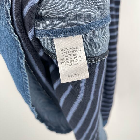 J.JILL Dress Size Small Denim Chambray Blue Jean Shift Shirttail Cotton Tencel - Picture 12 of 13